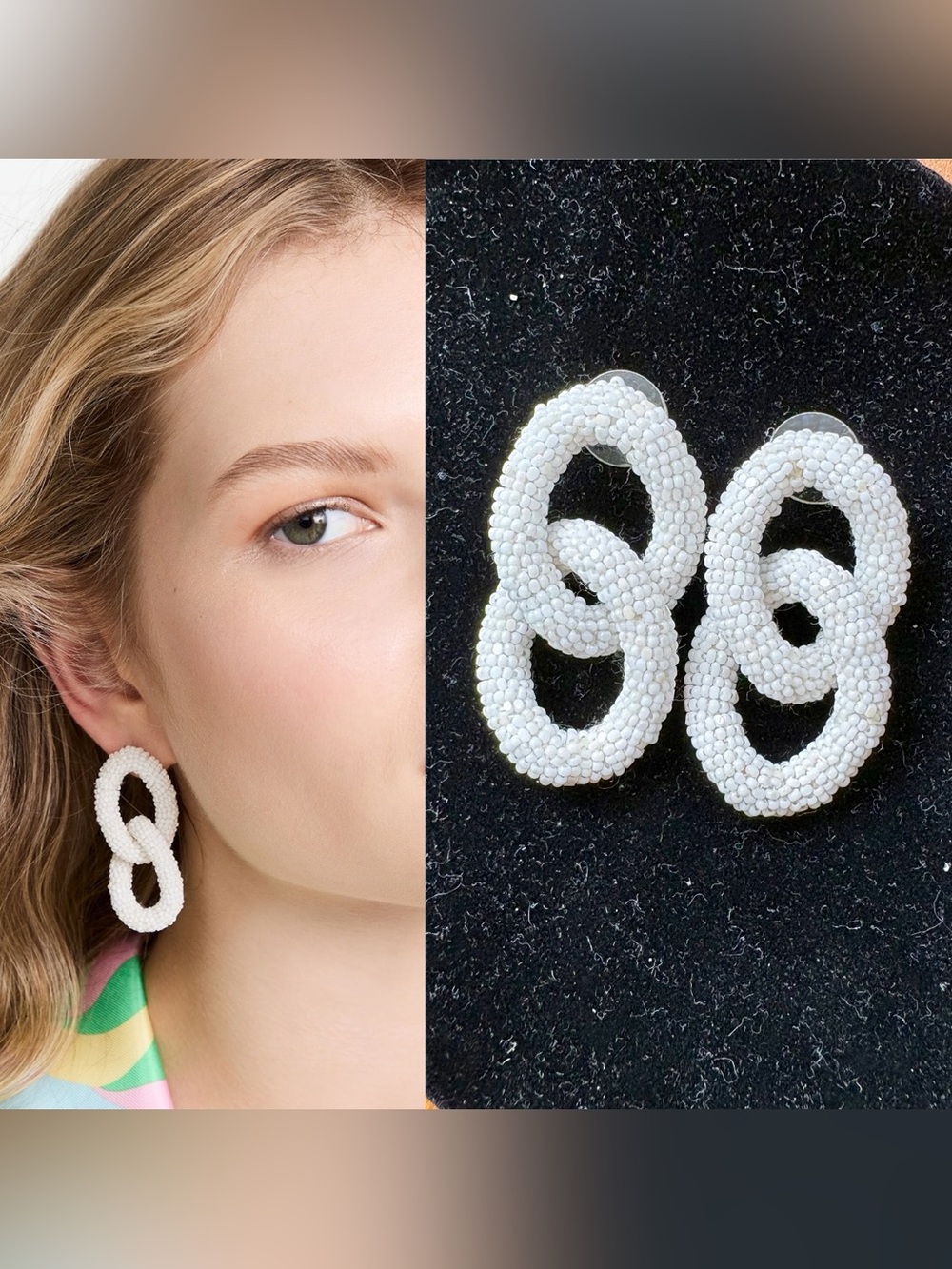 Deepa Gurnani Loulou Beaded Earrings in White